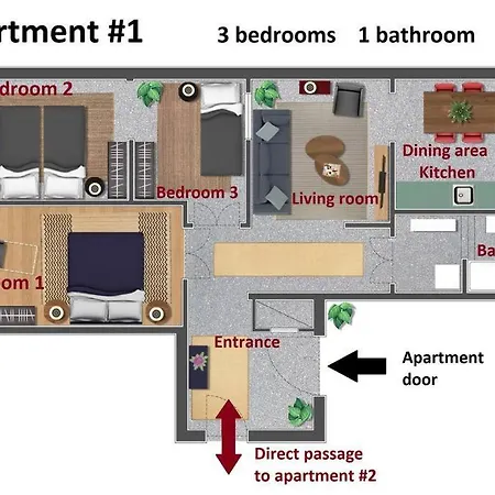 Sj1d+e Heart Of Baixa New A/c Spacious 2 Apts 5br2ba Apartment
